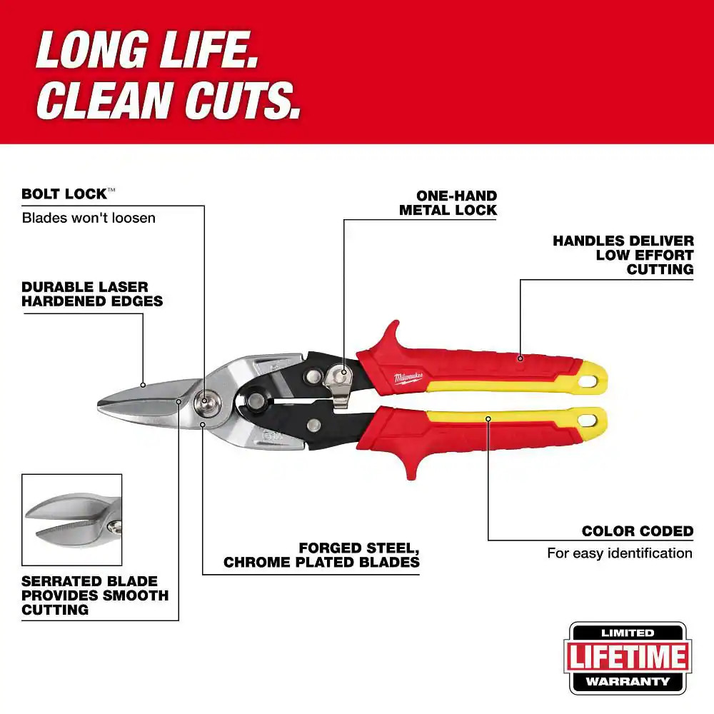 Left, Right, and Straight Aviation Snips Set (3-Pack)