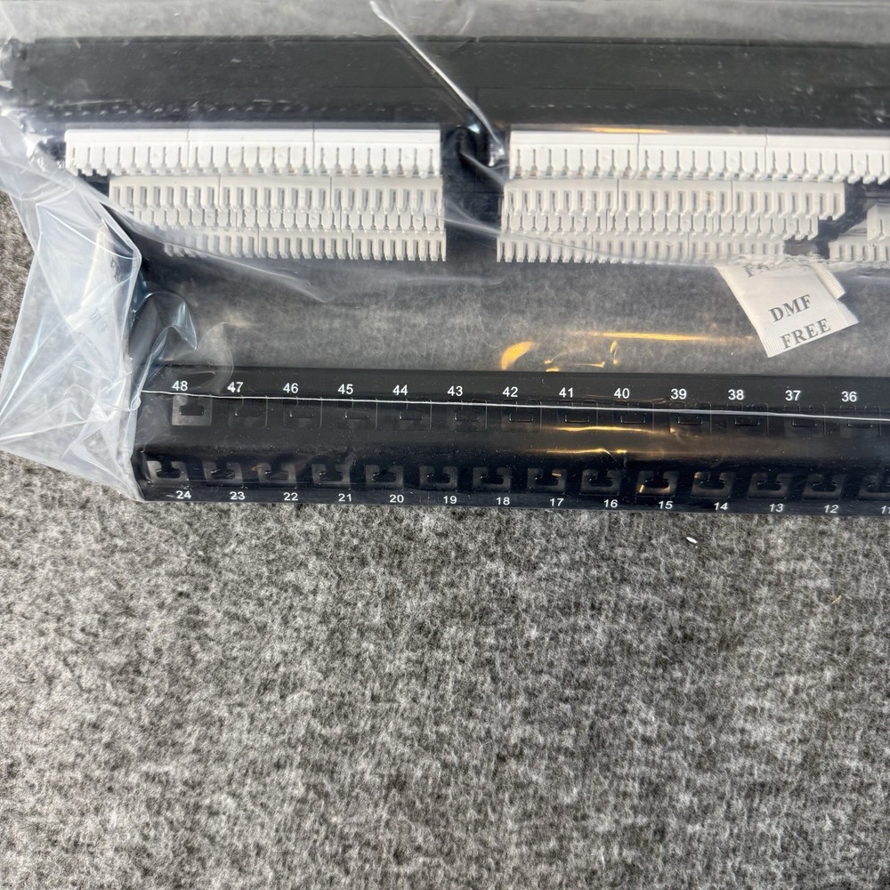 FGB 48 Port Patch Panel Cat 6A 1U Rackmount Ethernet Network New Open Box