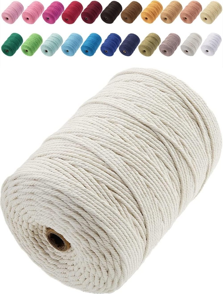 Natural Macrame Cord 3mm 328yd Cotton