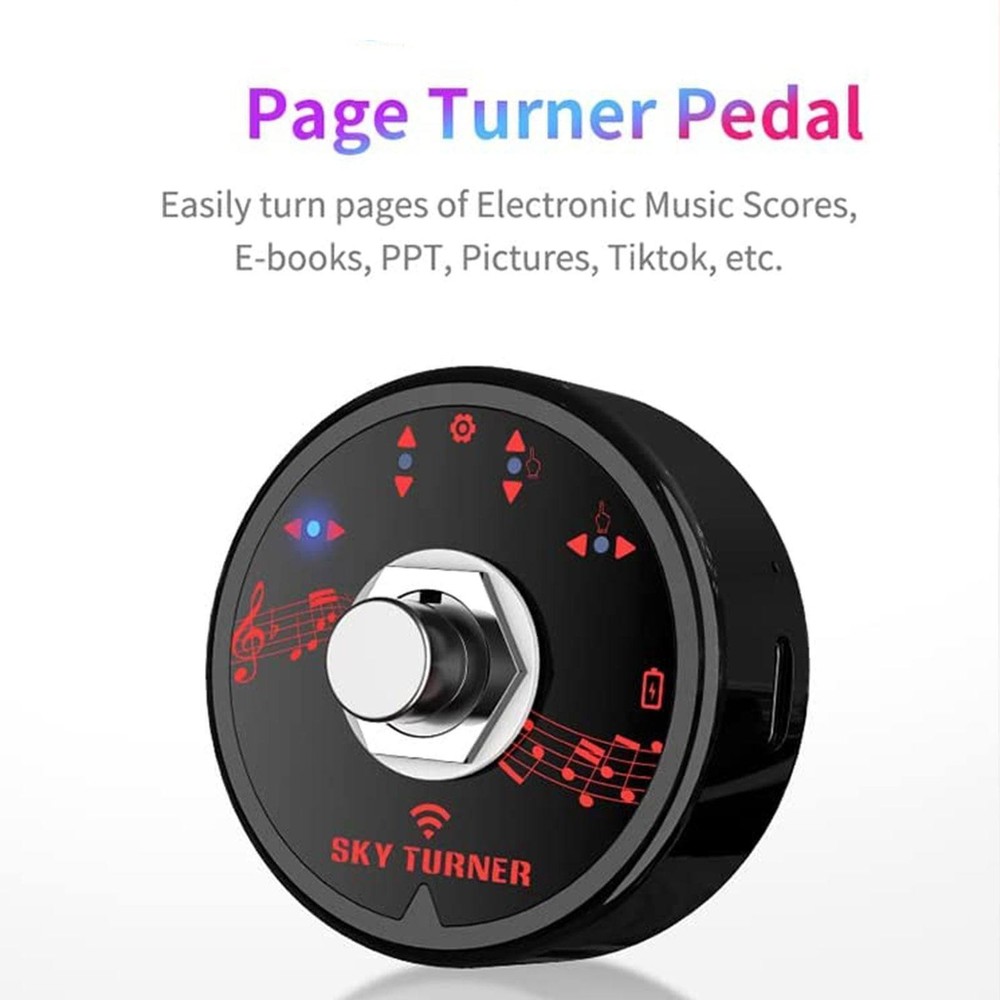 Bluetooth 5.1 Rechargeable Reading Page Turning Pedal With Type- Cable