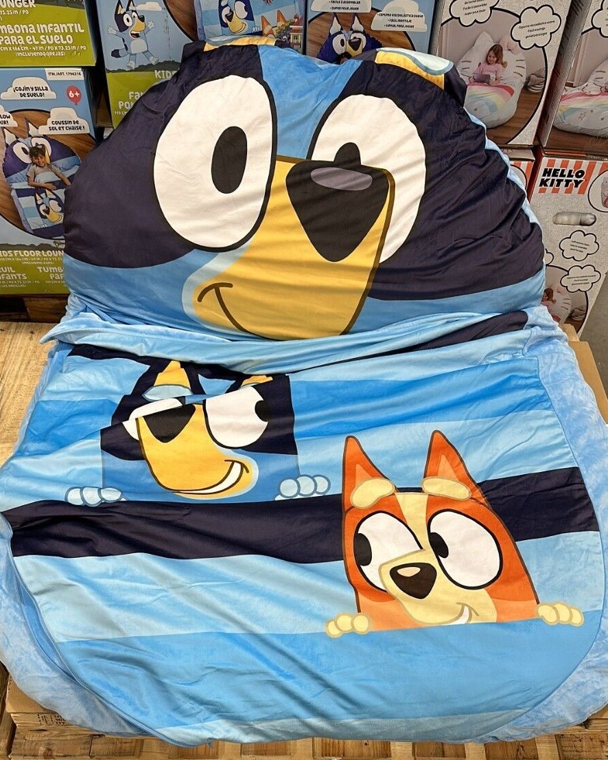 New Kids Floor Lounger Floor Pillow & Chair, Choice Bluey or Hello Kitty 47"X69"