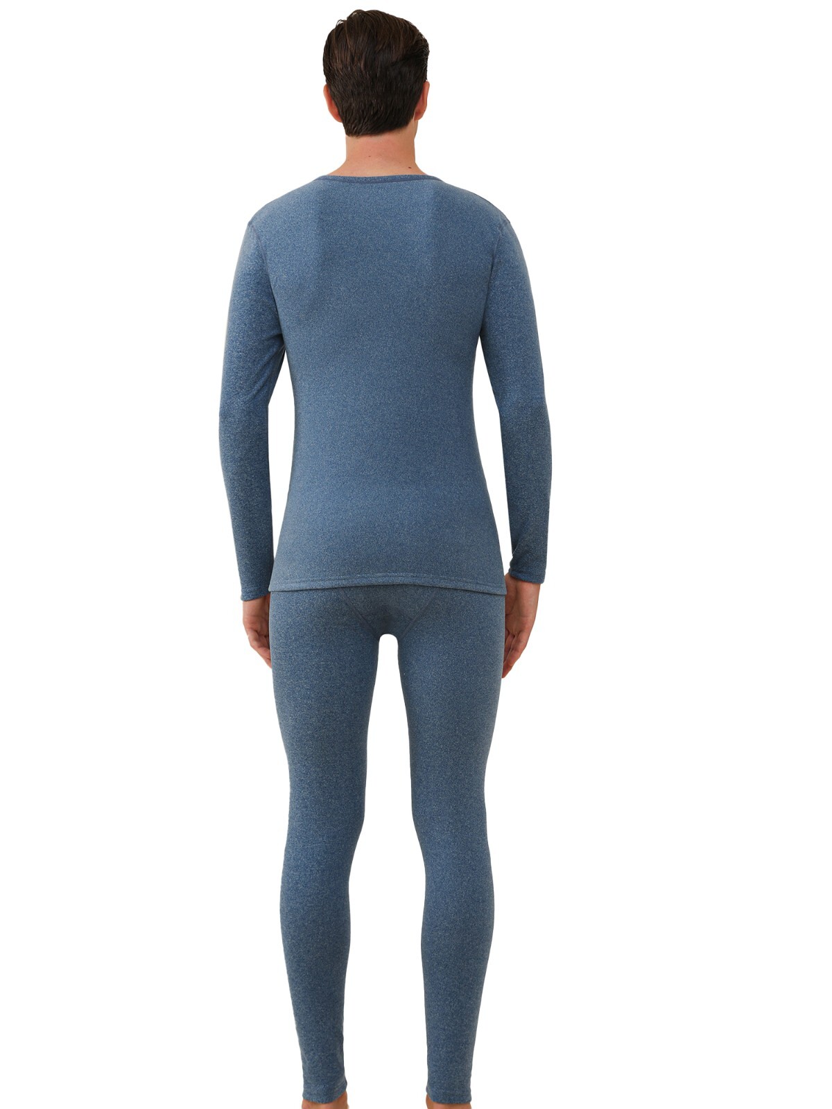 Men's Thermal Underwear Set Cashmere Silk Lining Pajama Set Long Johns Soft