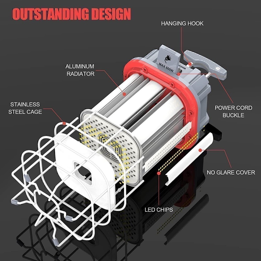 LED Temporary Work Light 80W ON/Off Switch Linkable LED Construction Lights ETL
