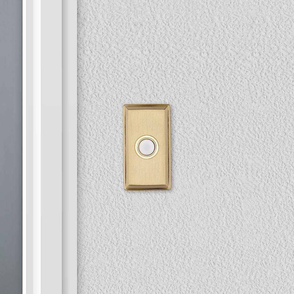 Baldwin 4860 3" x 1-1/2" Illuminated Rectangular Door Bell - Bronze