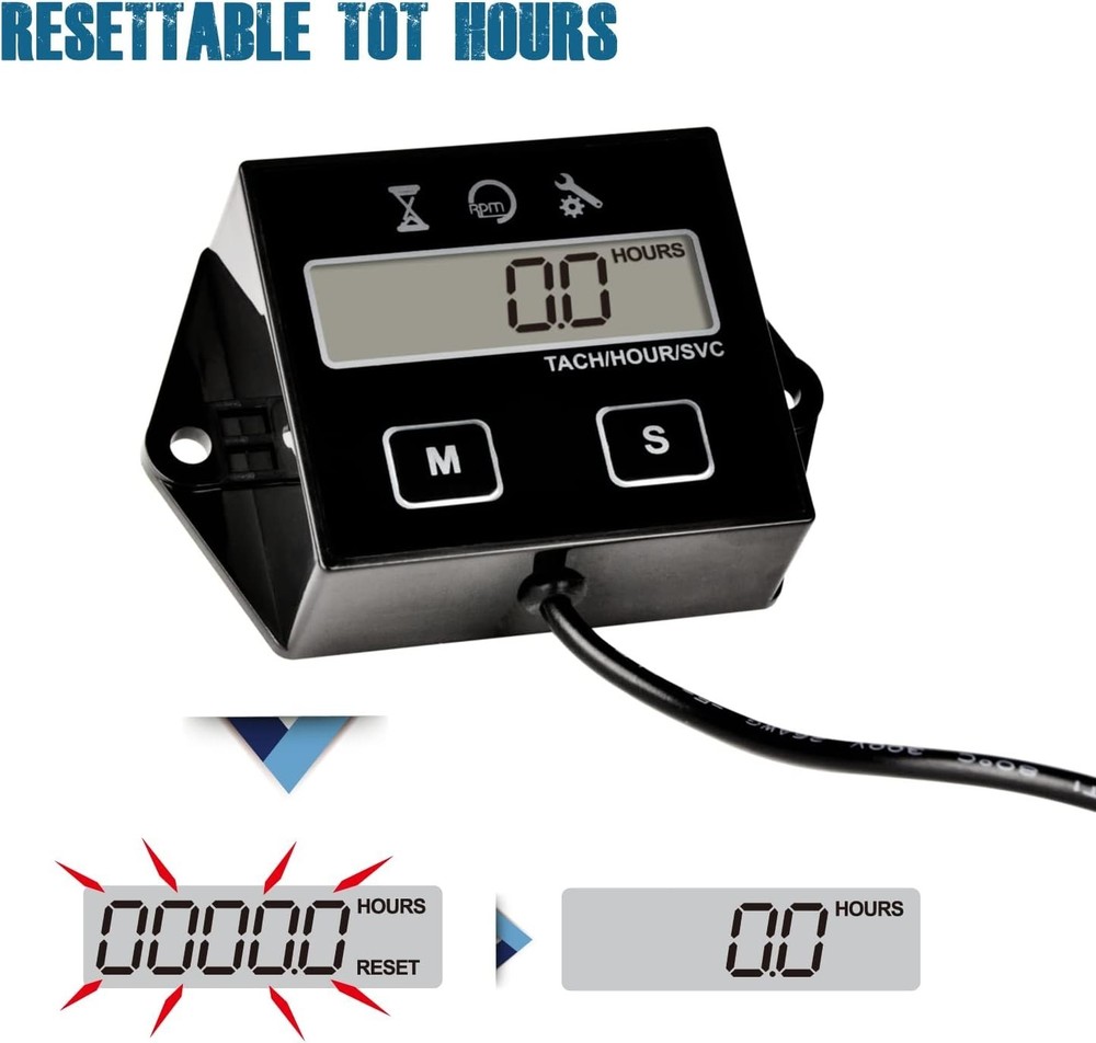 Compact Digital Tachometer with Maintenance Reminder - Essential Engine Tool Set