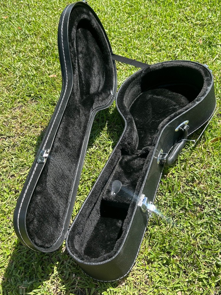 Glarry Prefessional Hardshell A-Style Pattern Leather Wood Mandolin Case