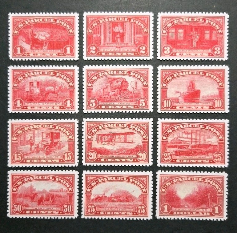 US Stamps SC# Q1-Q12 1913 Parcel Post Stamp Replica Set
