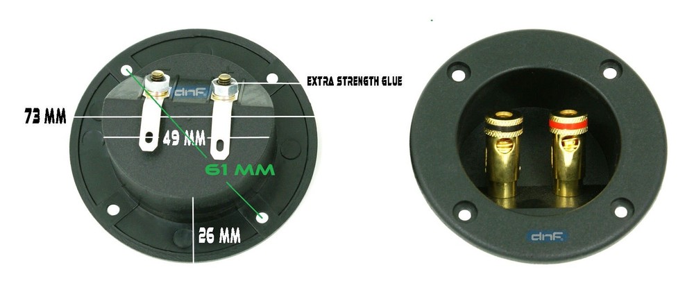 (100 PACK) SPEAKER BOX TERMINAL ROUND SPRING CUP CONNECTOR SUBWOOFER