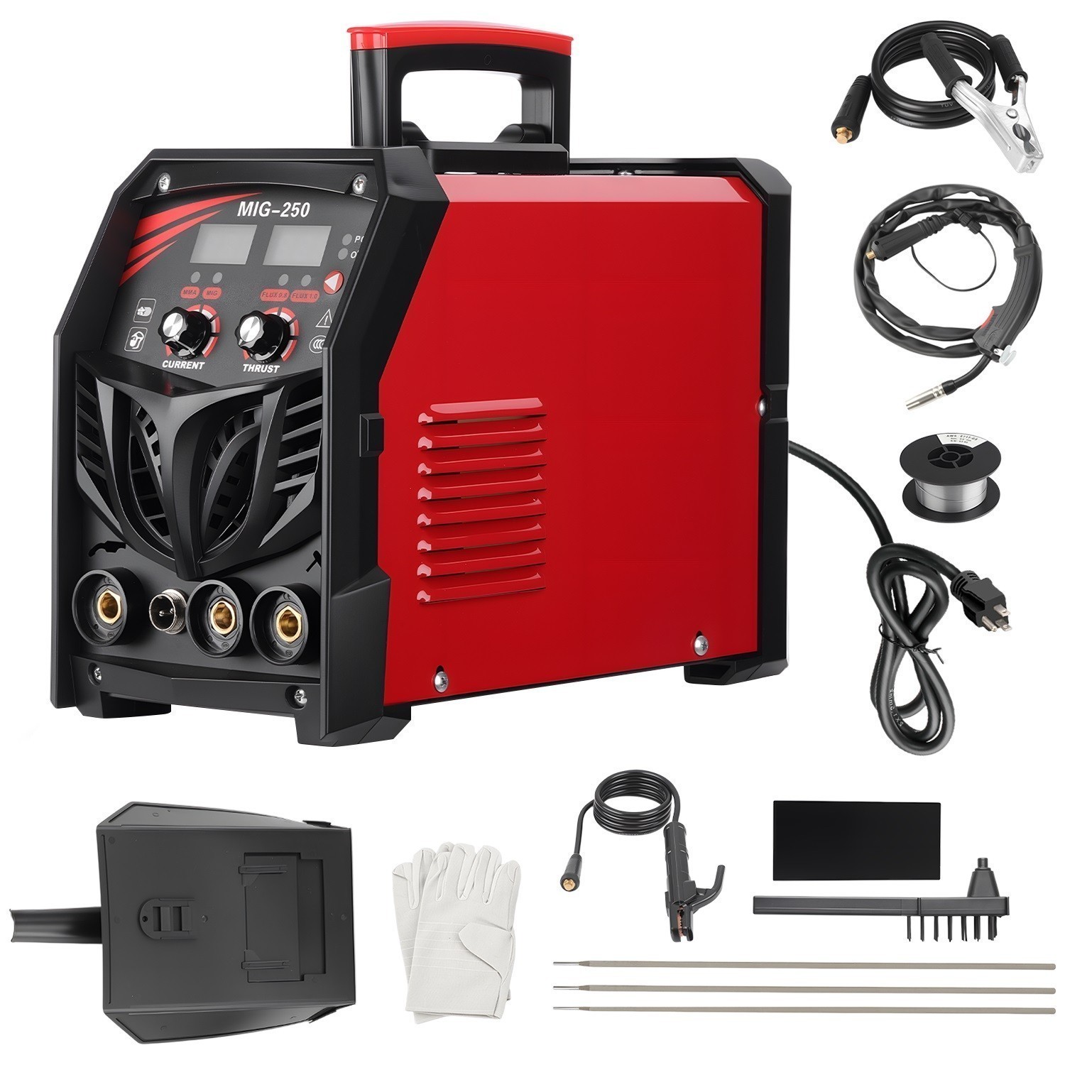 250A MIG Welder 110V Flux Core MIG Welder/Lift TIG/Stick 3 in 1 Welding Machine
