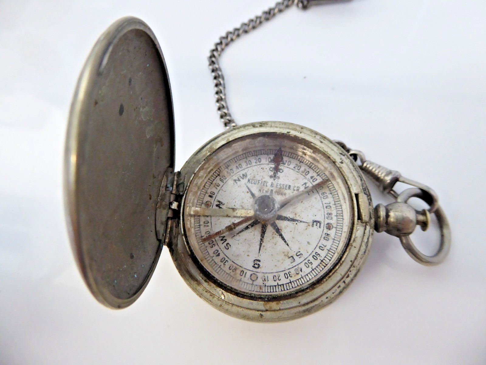 Vintage Keuffel & Esser Co. New York Pocket Compass With Fob