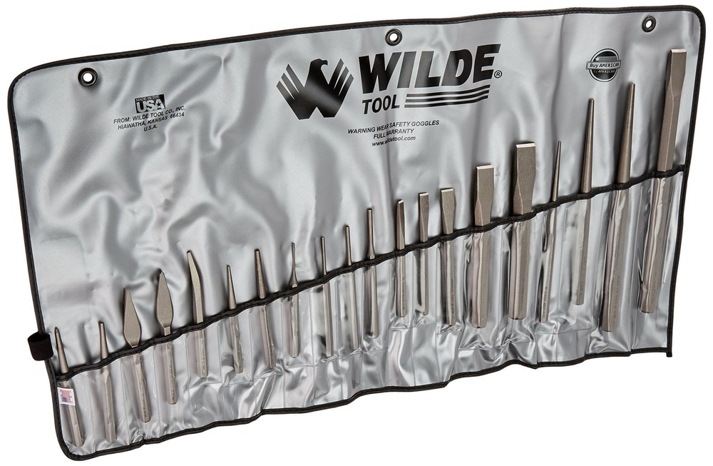 Wilde Tool 20-Piece Punch & Chisel Set-Vinyl Roll (K20.NP/VR)