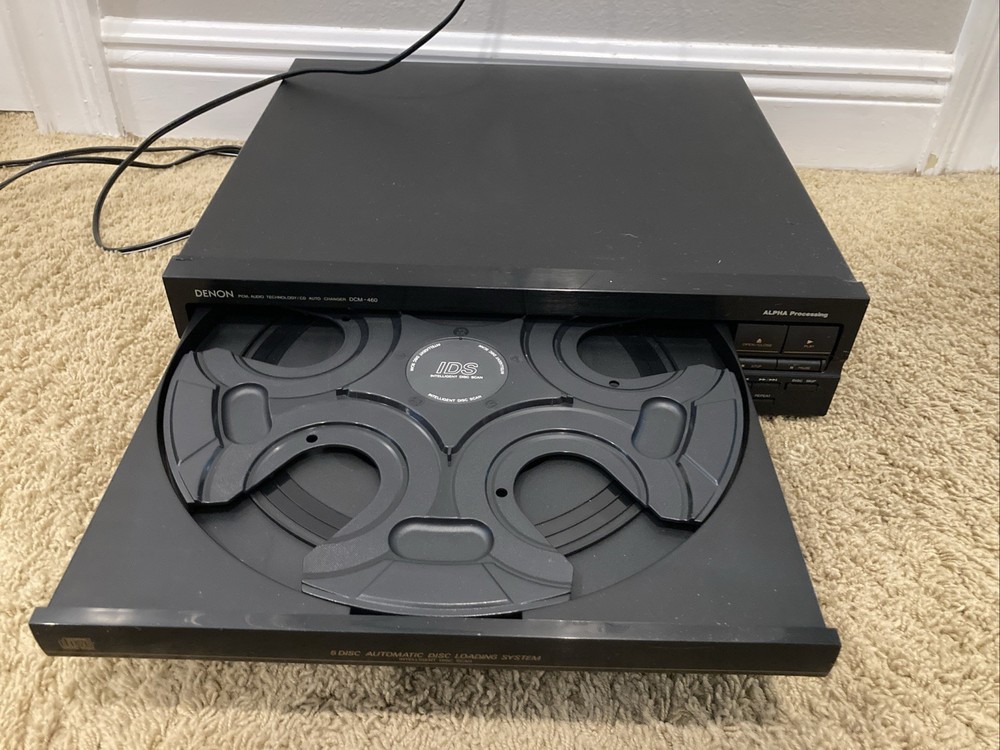 Denon DCM-460 5-CD Compact Disc Changer Alpha Processing Tested & Working!