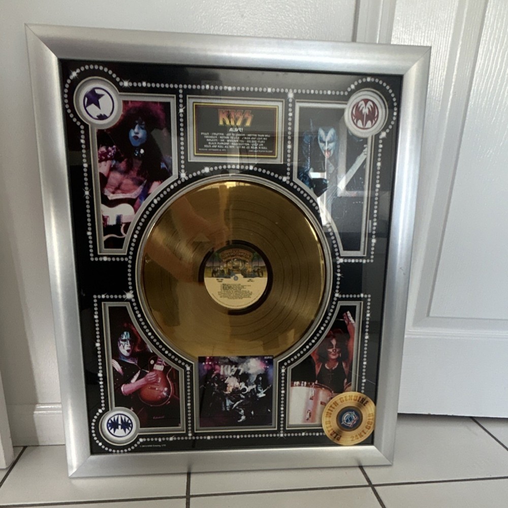 KISS Alive 24kt Gold Plated Framed Record with Certificate of Authenticity