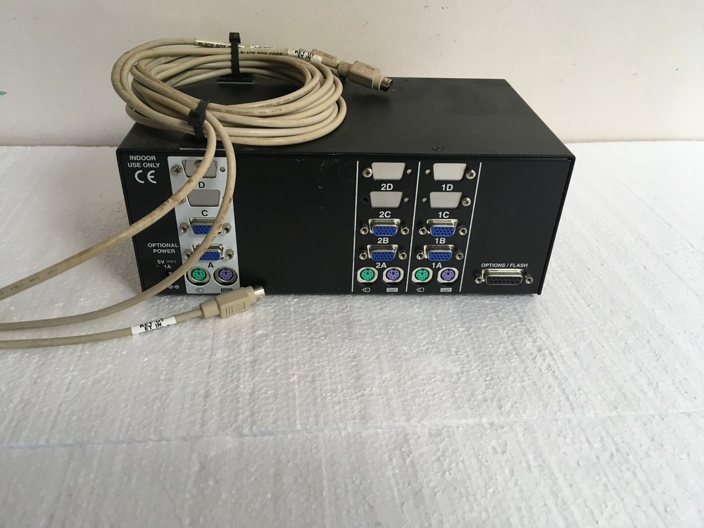 BLACK BOX SERVSWITCH WIZARD MULTI HEAD ~ SW614A SSW2D W/ POWER ADAPTER