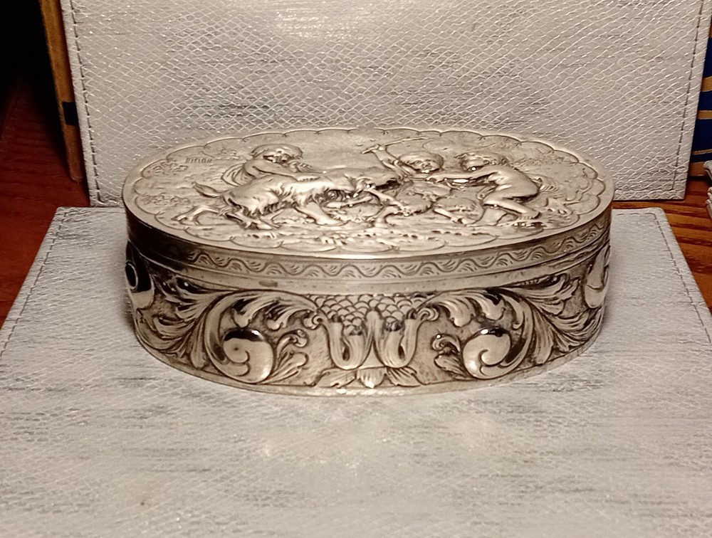 Solid Silver Box 19th Century German, Superb and Very Large.