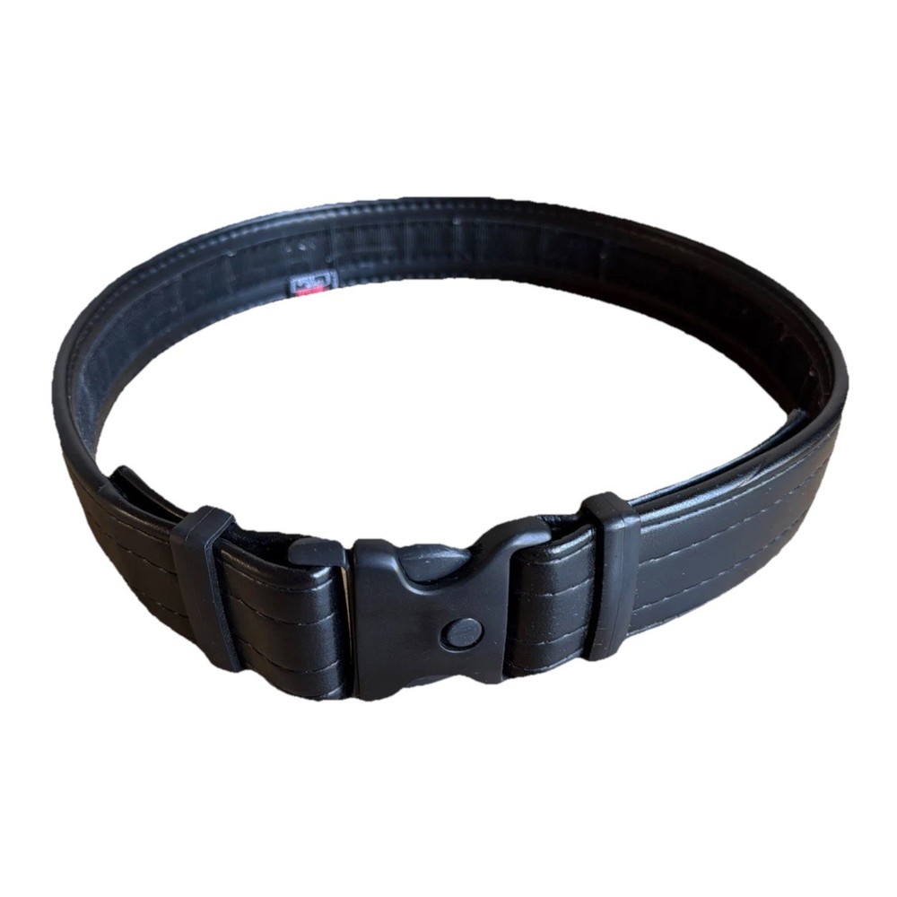 Uncle Mike's Mirage Duty Belt Leather 2" Medium Ultra Plain Black Hook and Loop