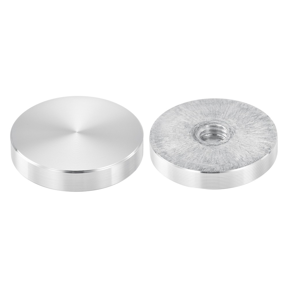 M10 Thread 40mm Diameter Round Shape Aluminum Disc Hardware 2pcs, Silver