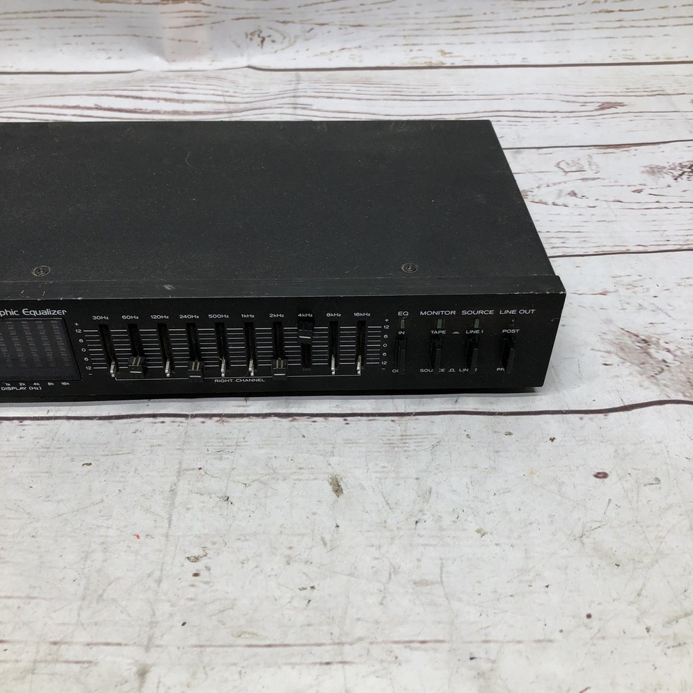 TEAC EQA-10 Stereo Graphic Equalizer Missing Some Knobs Power On UNTESTED READ!
