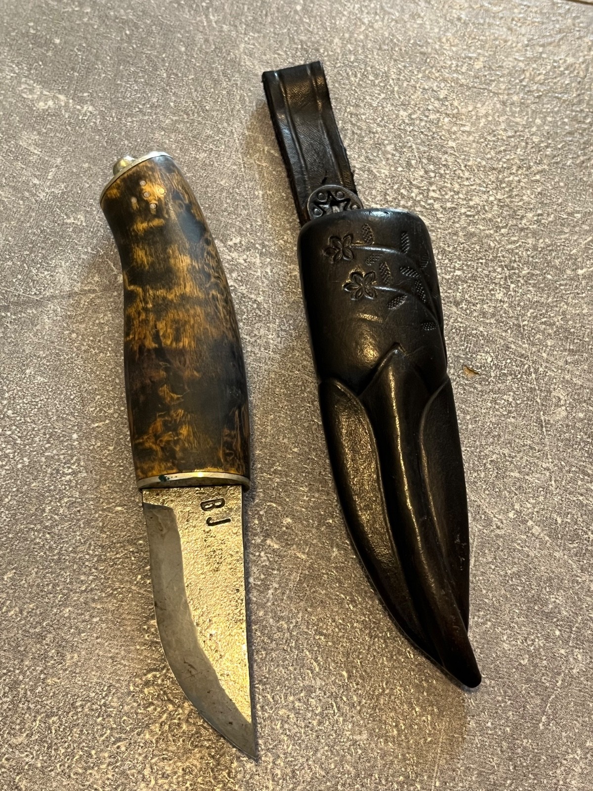 vintage swedish handmade knife puukko by BJ hunting fishing camping