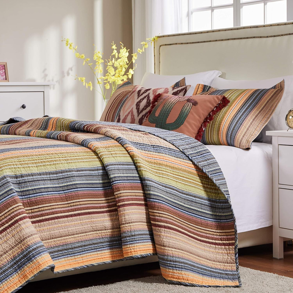 Greenland Home Katy Quilt Set, Full/Queen, Multi Multicolor