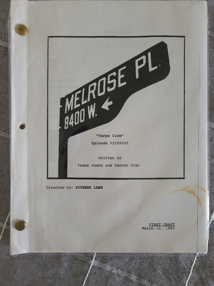 Melrose Place Script "Carpe Diem" Frank South Darren Star Richard Lang Locklear