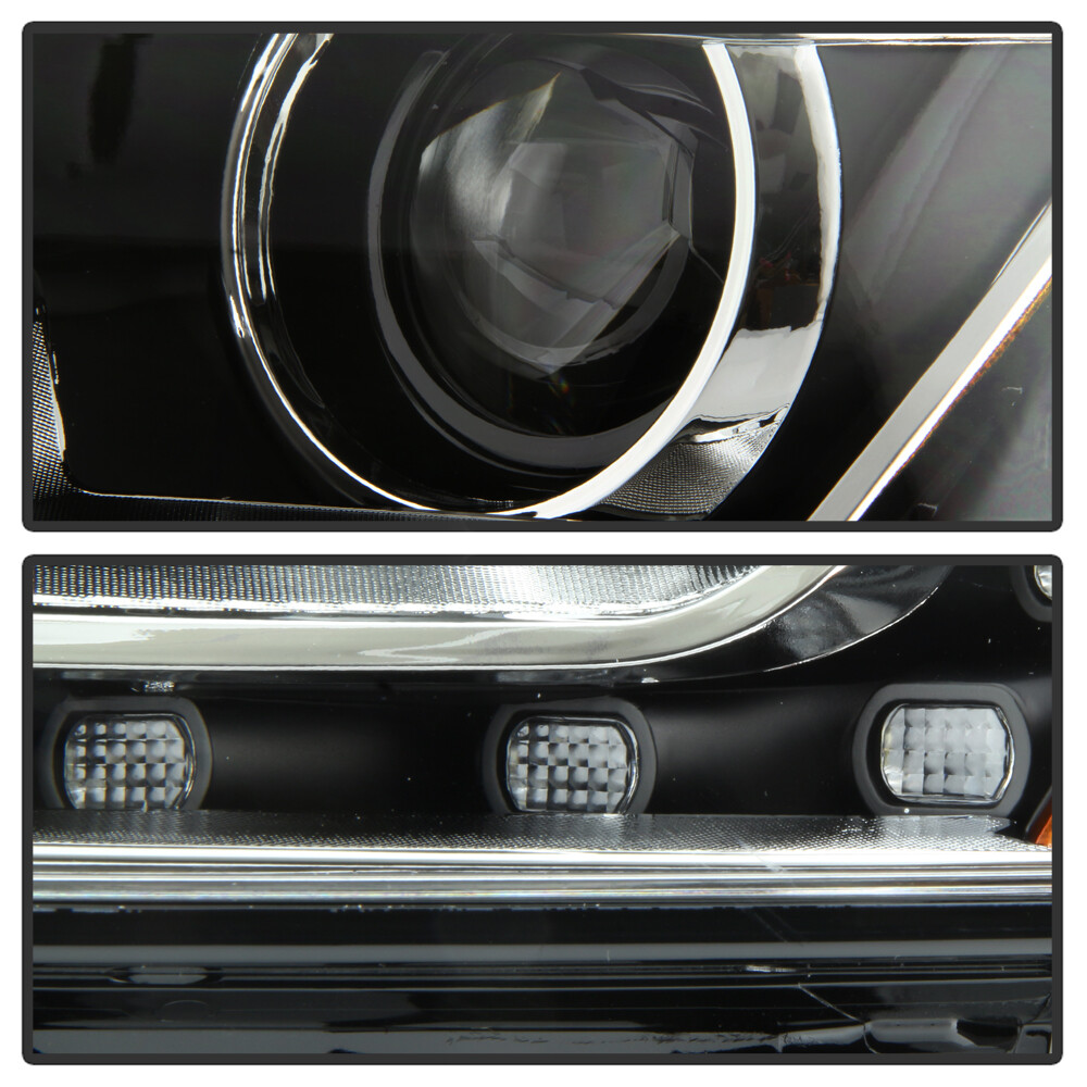 Halogen Model 2011-2018 VW Jetta Sedan LED U-Shape DRL Projector Blk Headlights