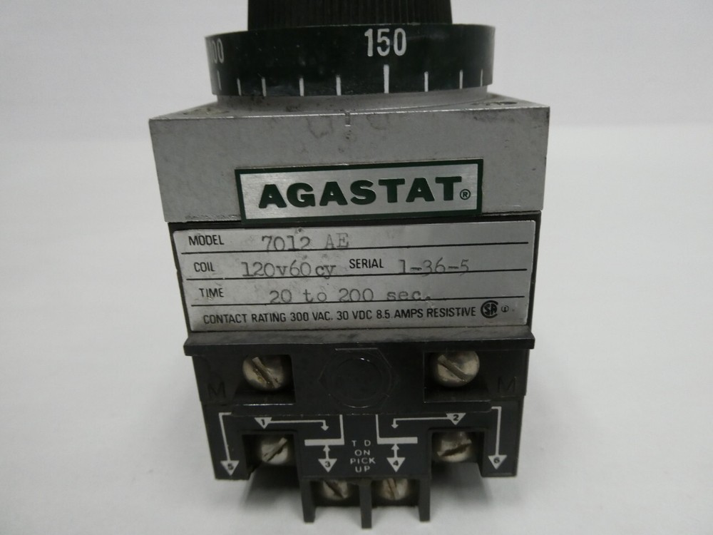 Agastat 7012AE Time Delay Relay 20-200sec 120v-ac