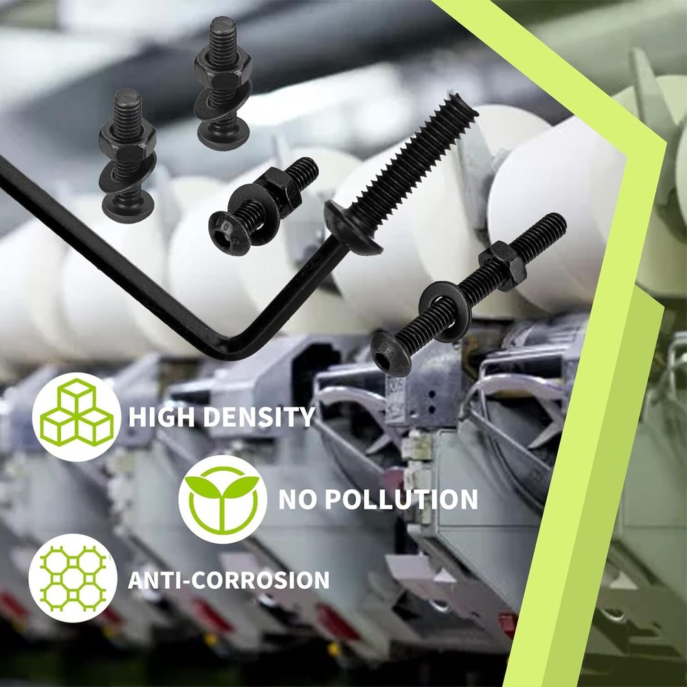 M2 M3 M4 M5 M6 Hex Socket Button Head Cap Screws & Nuts & Washers Assortment Kit