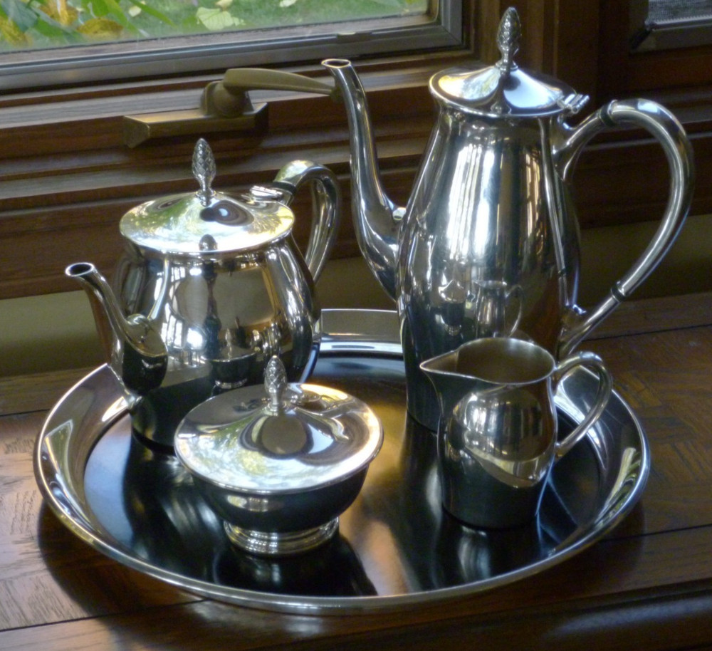 Gorham Paul Revere Silverplate Coffee & Tea Service 5 Piece Set
