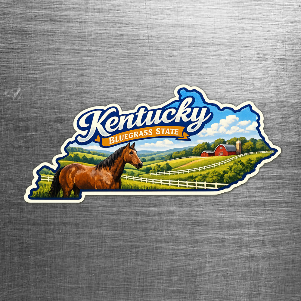Kentucky Custom State Sticker "Bluegrass State"
