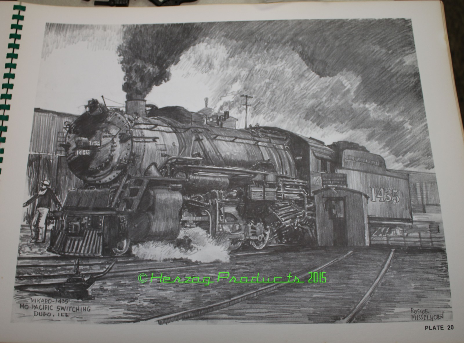 Autographed Roscoe Misselhorn's Pencil Sketches of American Steam Trains MP DRGW