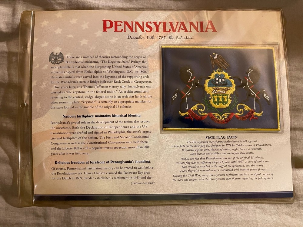 WILLABEE & WARD FLAG PATCH PANE ****PENNSYLVANIA