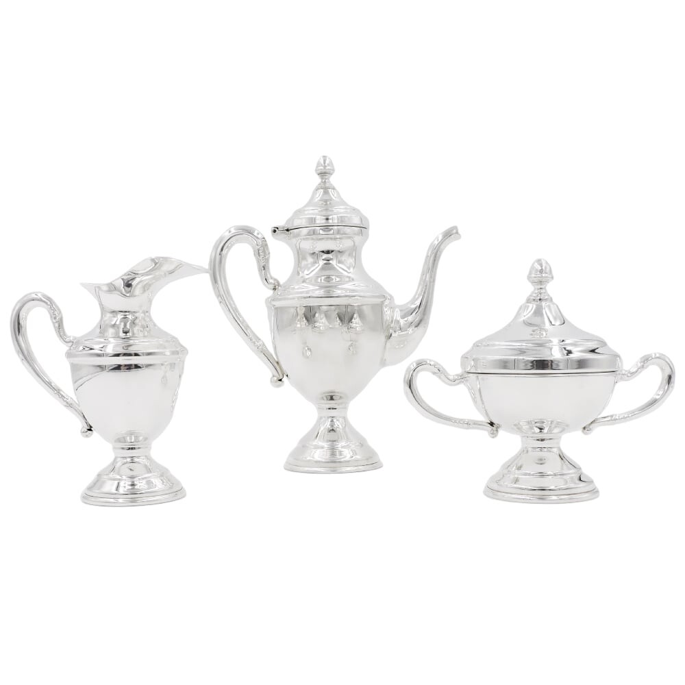 Solid Silver Coffee Set of 3 Pieces English Style