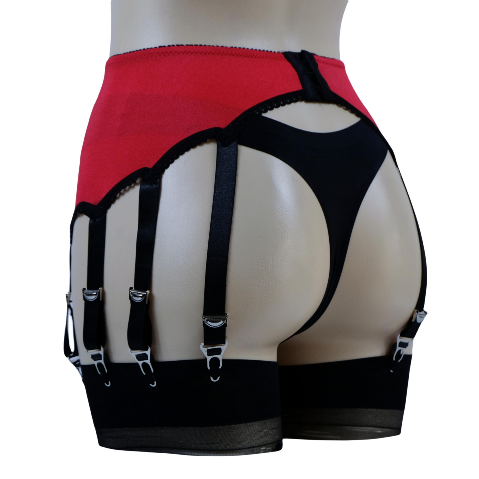 Luxallacki High Waist 10 Straps Garter Belt for Thigh Highs Girdle Metal Clips