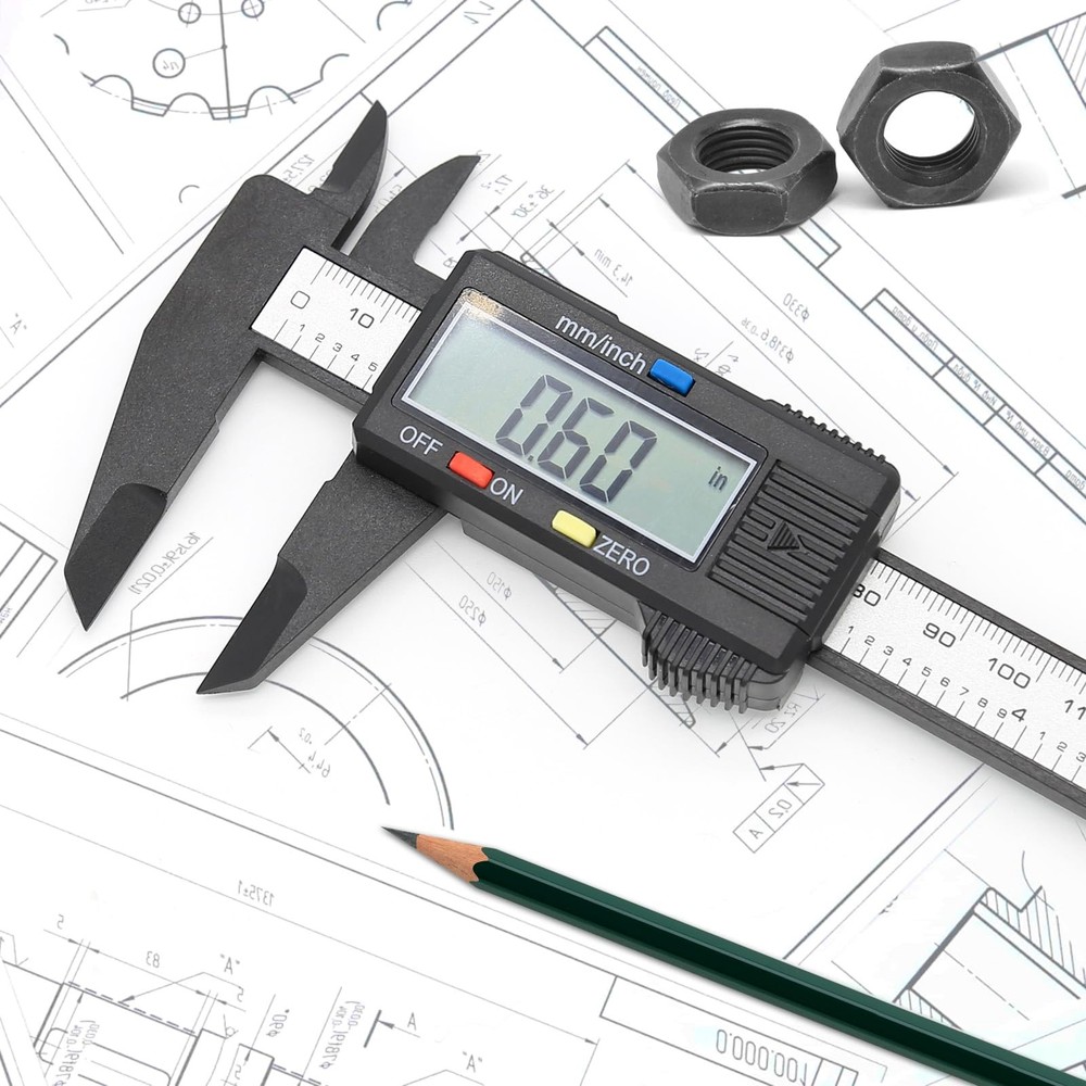 Electronic Digital Caliper, Plastic Vernier Caliper, Caliper Measuring Tool w...