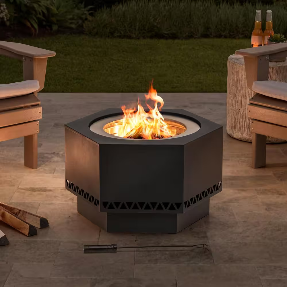 26 In. Lawrence V.1B Hexagonal Low Smoke Firepit