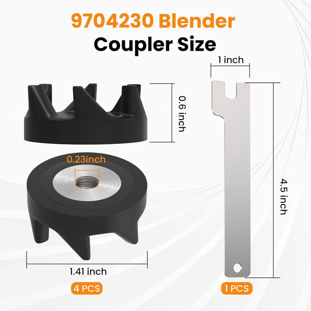 4 Pcs 9704230 Blender Coupler with Spanner, Blender Drive Coupling Kit Replaceme