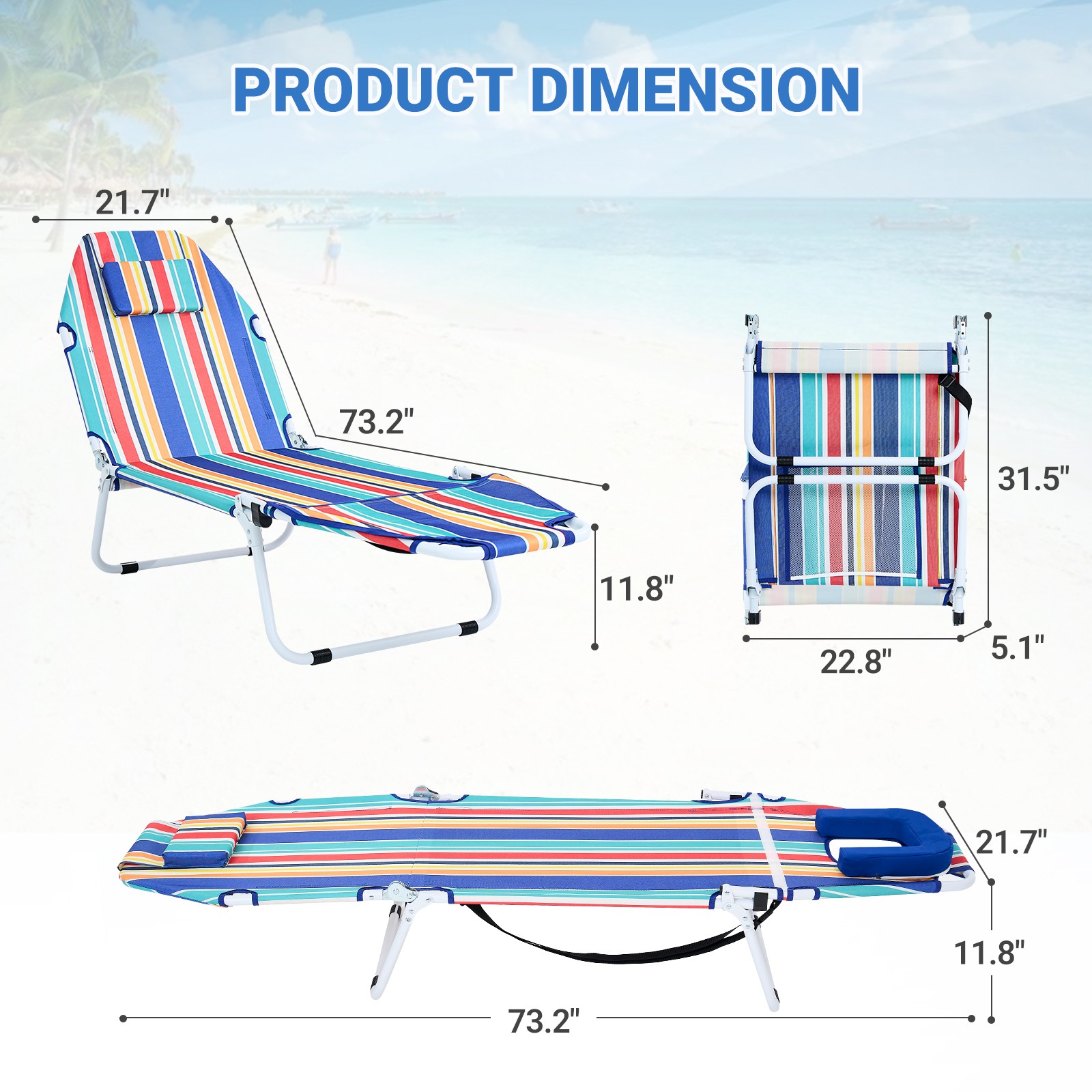 NAIZEA 2-in-1 Tanning Chair with Face Hole Lounge Chair Caming Bed with Mattress