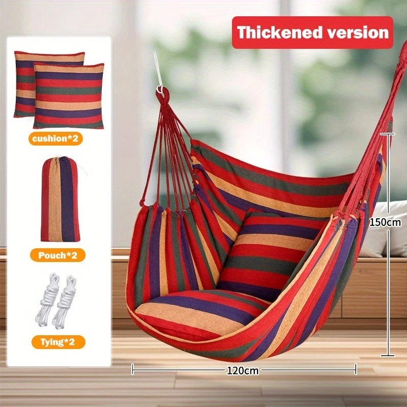 2 Person Double Camping Hammock Chair Bed Outdoor Hanging Swing Sleeping Garden