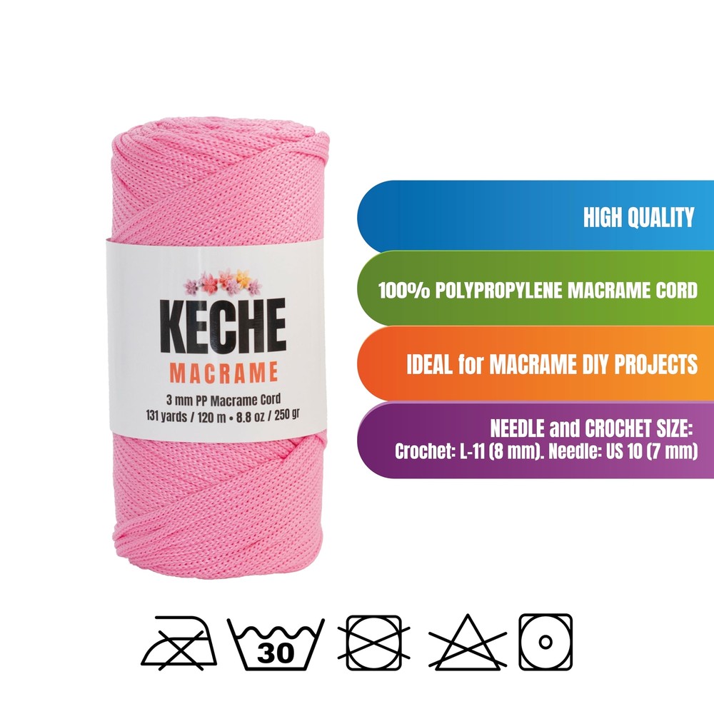 Macrame Cord | Macrame Supplies 3mm Polyester Macrame Rope Yarn for Table Run...