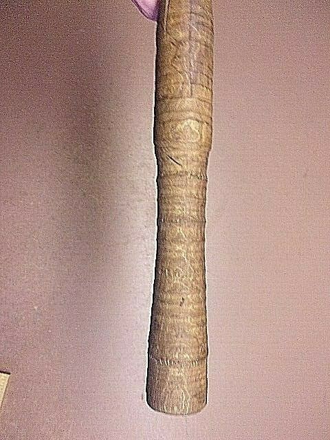 Home Made HOOK TOOL 12" Long Unique Rough Turned Wooden Handle Unknown Use