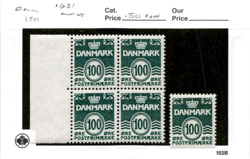 Denmark, Postage Stamp, #631 Block & Single Mint NH, 1981 (AB)
