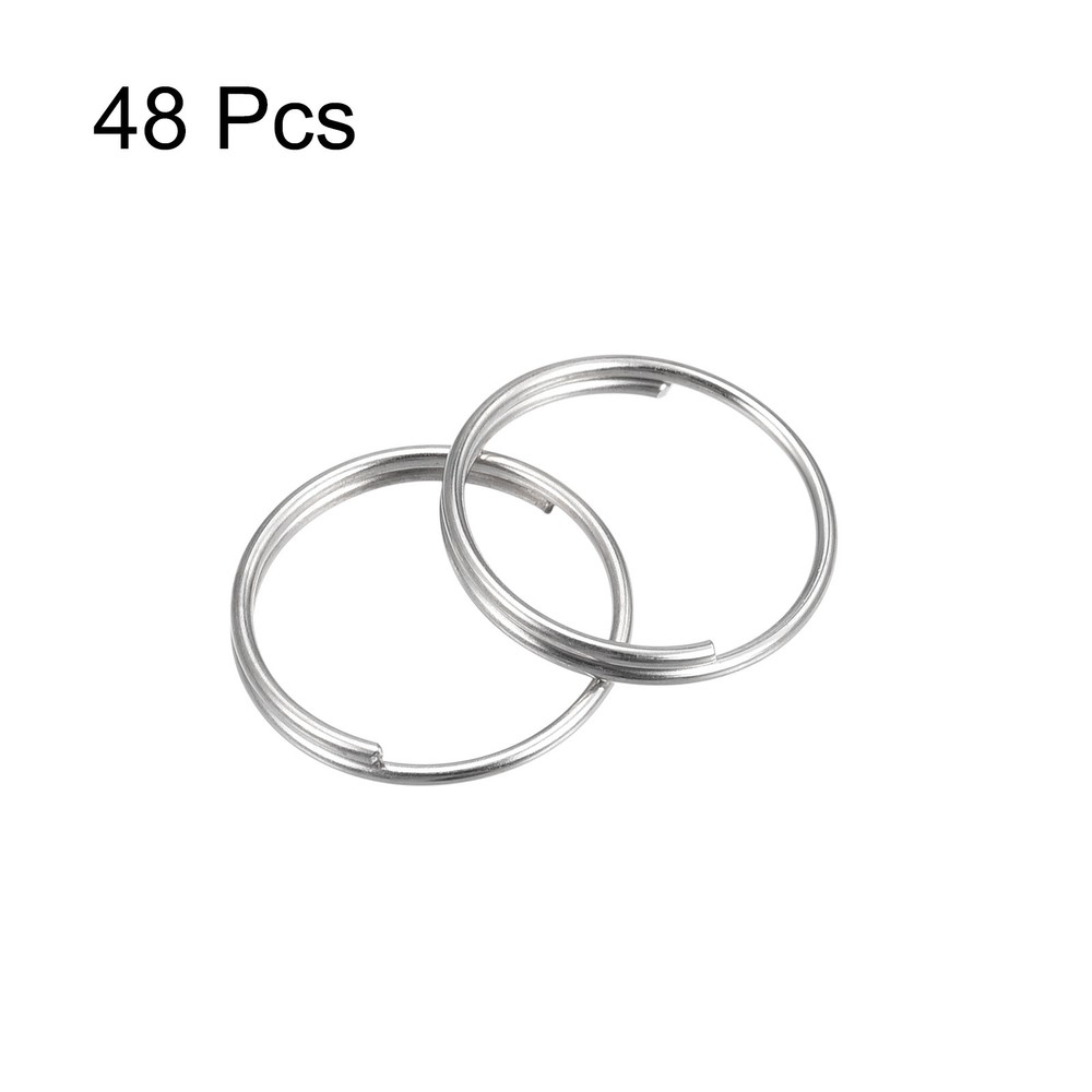 Double Loops Split Rings, 12mm Small Round Key Ring Parts for DIY 48Pcs