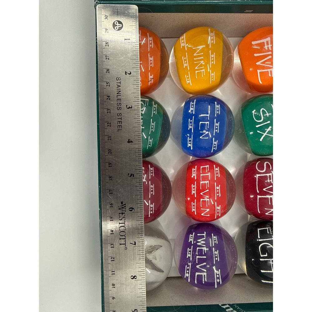 Thomas Billiard Optex Clear Pool Balls Complete Set Multicolor Premier Script
