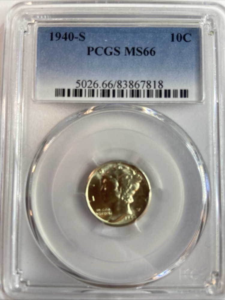 1940-S 10C Mercury Dime PCGS MS66