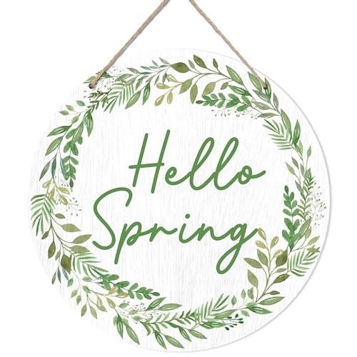 Hello Spring Door Decor, Easter Welcome Spring Sign For Green hello spring