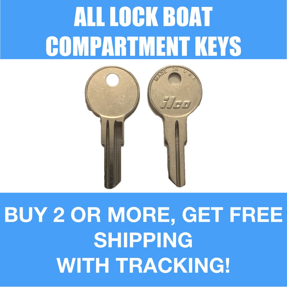 2 All Lock Boat Storage Compartment keys cut to code key codes PK500A-PK749A