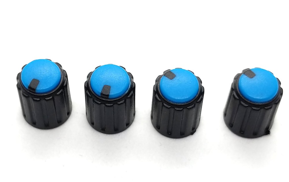 4 Small Mini Control Knobs Pedal Pot Volume 6mm 18T Shaft 10x12mm Potentiometer