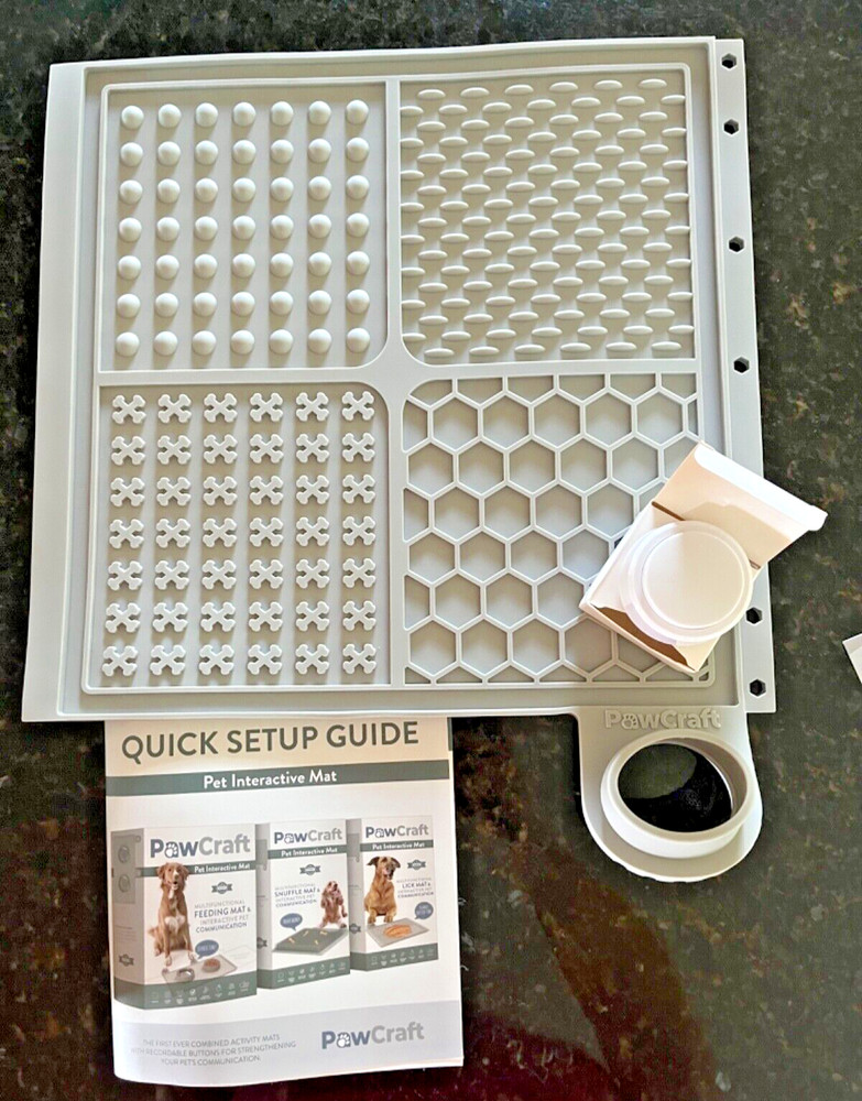PawCraft Pet Interactive Communication Lick Mat & 1 Recordable Button - open box