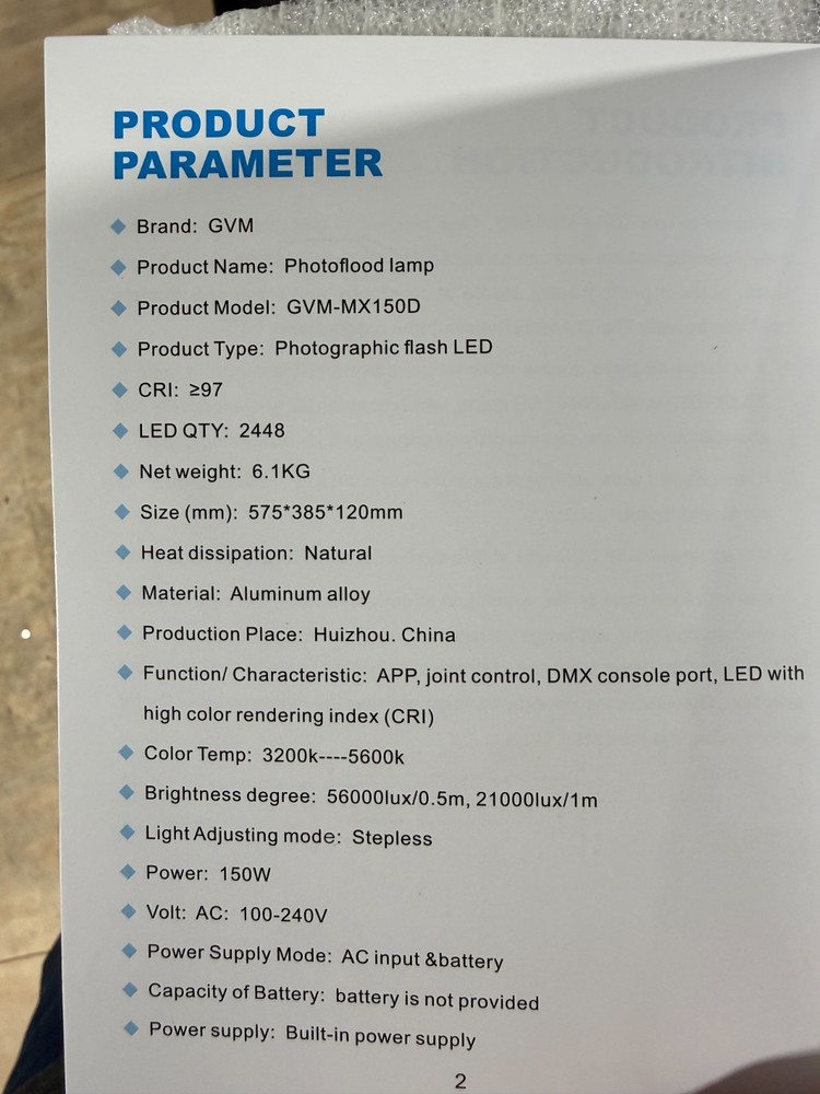 GVM MX 150D Bi-Color LED Studio Video Light Panel
